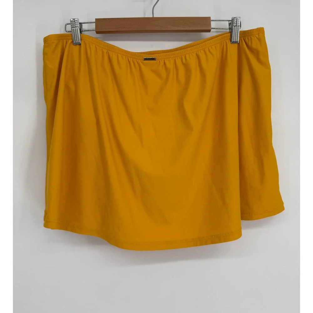 Sunsets Womens Plus Sz 22 Mustard Yellow Swim Skirt Built-in Brief
